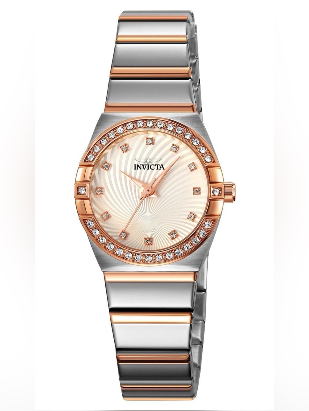 Invicta Angel Lady 27.8mm Women's Rose Gold and Silver Crystal-Accent Watch